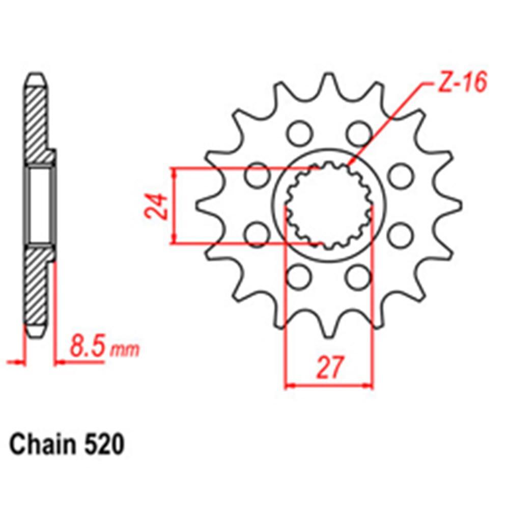 FRONT SPROCKET - STEEL  17T 520P - 31-SC2-17