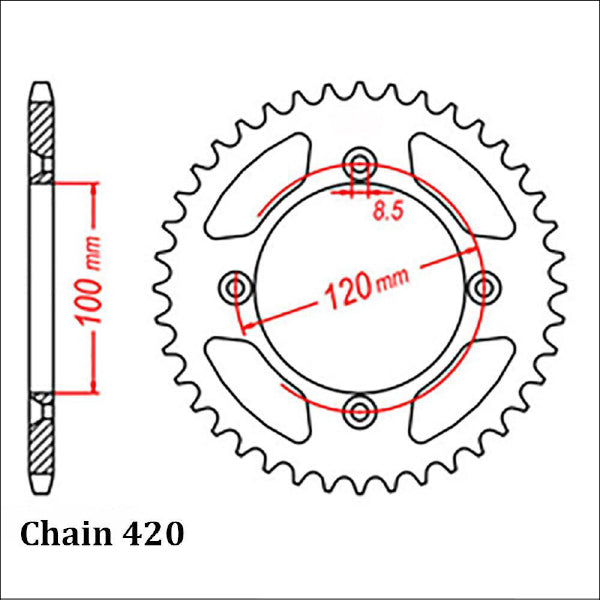45T Suzuki/Yamaha Rear Sprocket