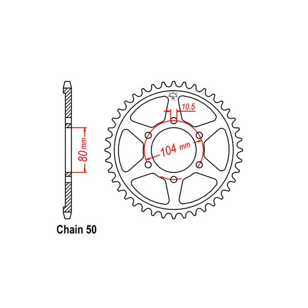 REAR SPROCKET - STEEL 39T 530P - 32-054-39