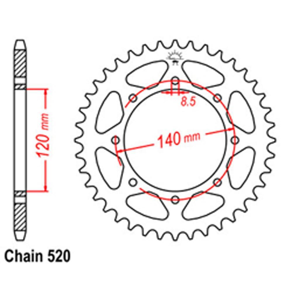 REAR SPROCKET - STEEL 37T 520P - 32-260-37