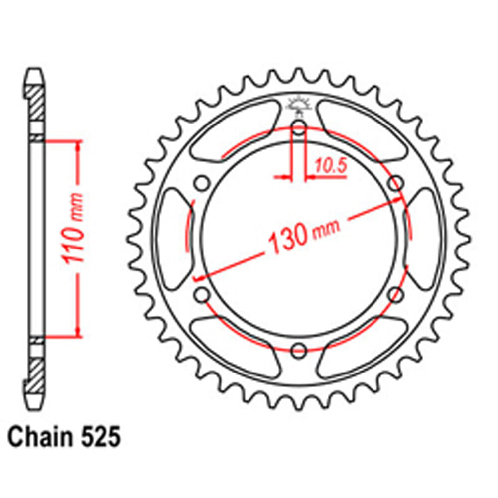 REAR SPROCKET - STEEL 50T 525P - 32-2C0-50