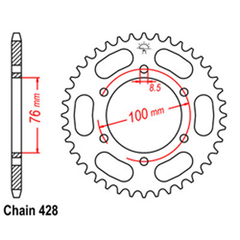 Moto-Master Ultralight Steel Front Sprocket 14T (KT13)