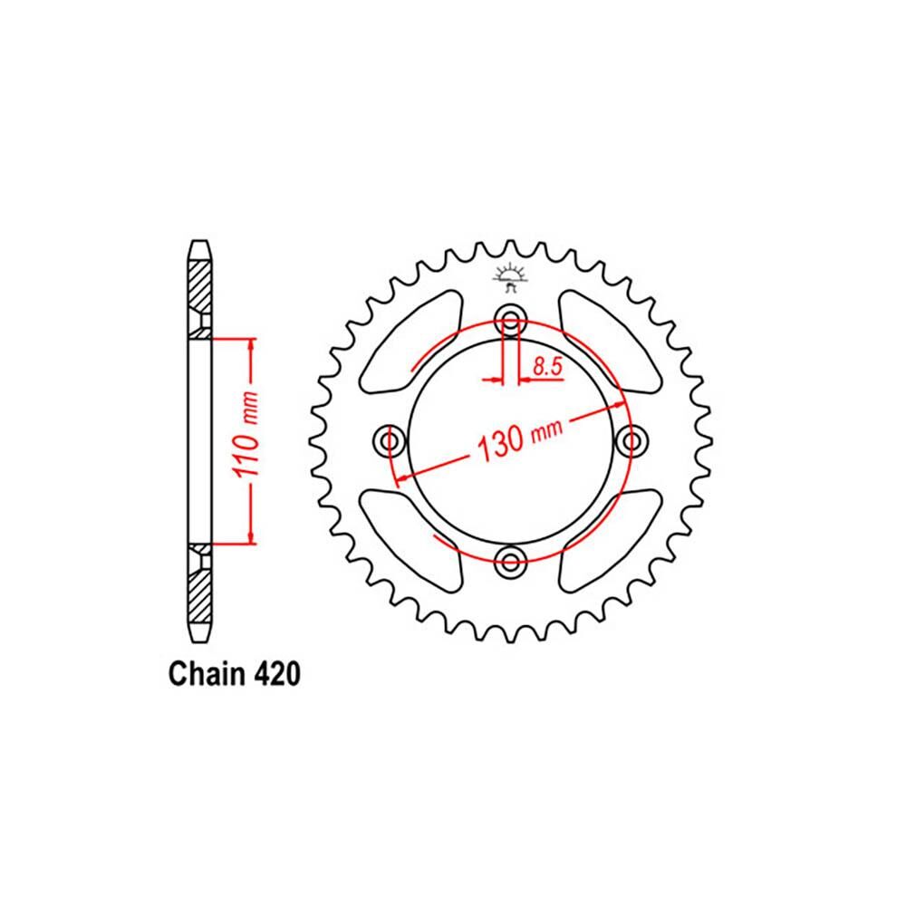 REAR SPROCKET - STEEL 50T 420P - 32-G4C-50