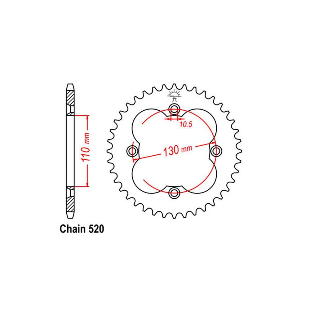 REAR SPROCKET - STEEL 38T 520P - 32-HA2-38
