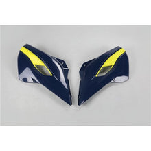 /UFO HUSKY TC/FC 14-15 TC250 16 TE/FE 14-16 RADIATOR SHROUDS (OEM 16 BLU/YEL)