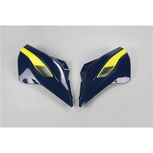 /UFO HUSKY TC/FC 14-15 TC250 16 TE/FE 14-16 RADIATOR SHROUDS (OEM 16 BLU/YEL)