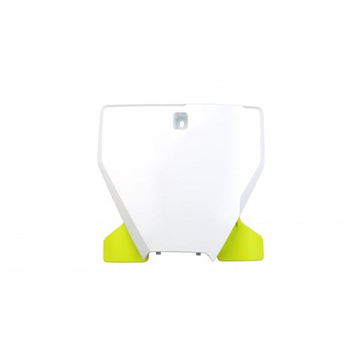 UFO Husky TC/FC 19 FRT No. Plate with Extension (WHT)