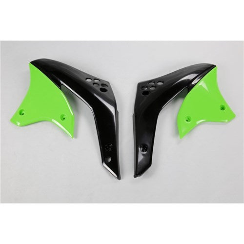UFO KX450F Rad Shrouds 06-07 (STD Colour BLK/021/026 GRN)