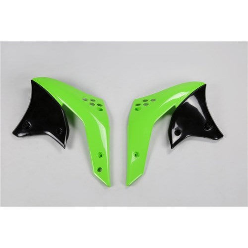 #UFO KX250F Radiator Shrouds 2007 (OEM GRN/BLK)