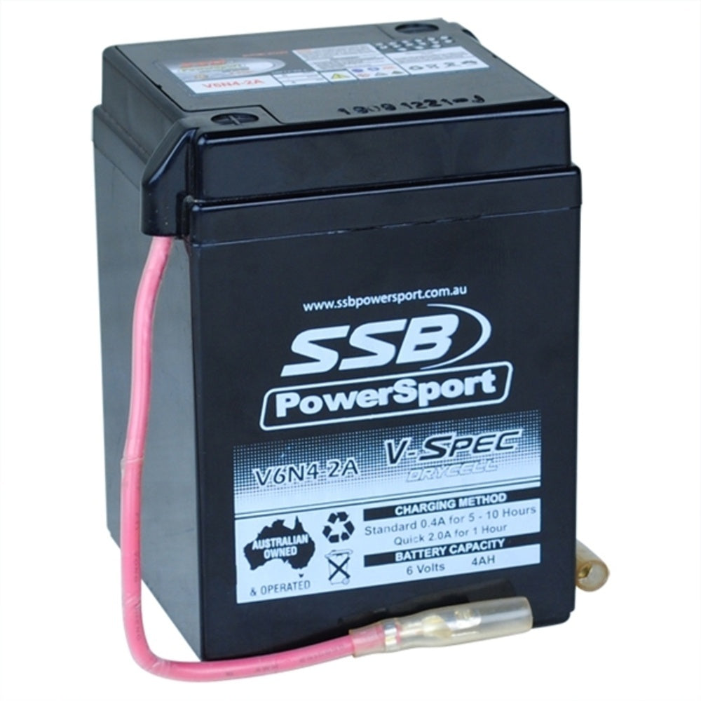 6V SSB V-Spec High Perform. AGM Battery (12) (6N4-2A,6N4-2A-2,6N4-2A-3,6N4-2A-4,6N4-2A-5,6N4-2A-7,6N4-2A-8,6N4-2A-BS) (1.09 Kg)
