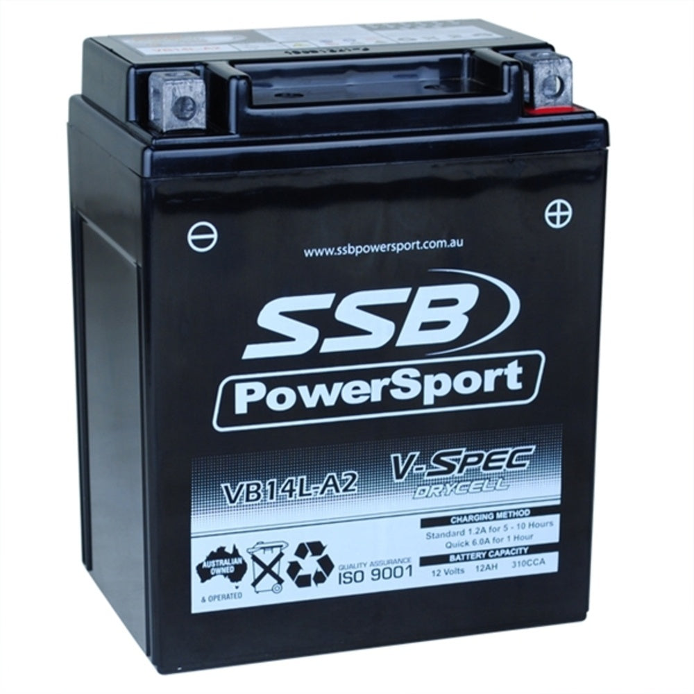 12V SSB V-Spec High Perform. AGM Battery (4) (12N14-3A, 12N14-3B, CB14L-A1, CB14L-A2, CB14L-B2, GB14L-A2, YT14AL-S, YTX14AHL-BS) (4.96 Kg)