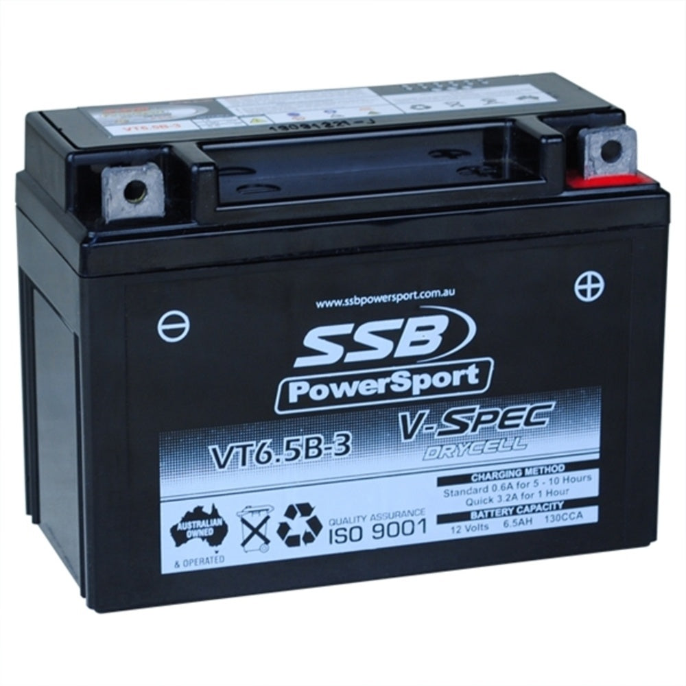 12V SSB V-Spec High Perform. AGM Battery (10) (YT6.5B-3) (2.48 Kg)