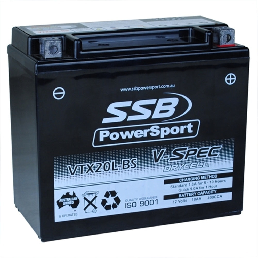 12V SSB V-Spec High Perform. AGM Battery (4) (YTX20L-BS, YTX20HL-BS, GTX20L-BS,YIX20L) (6 Kg)