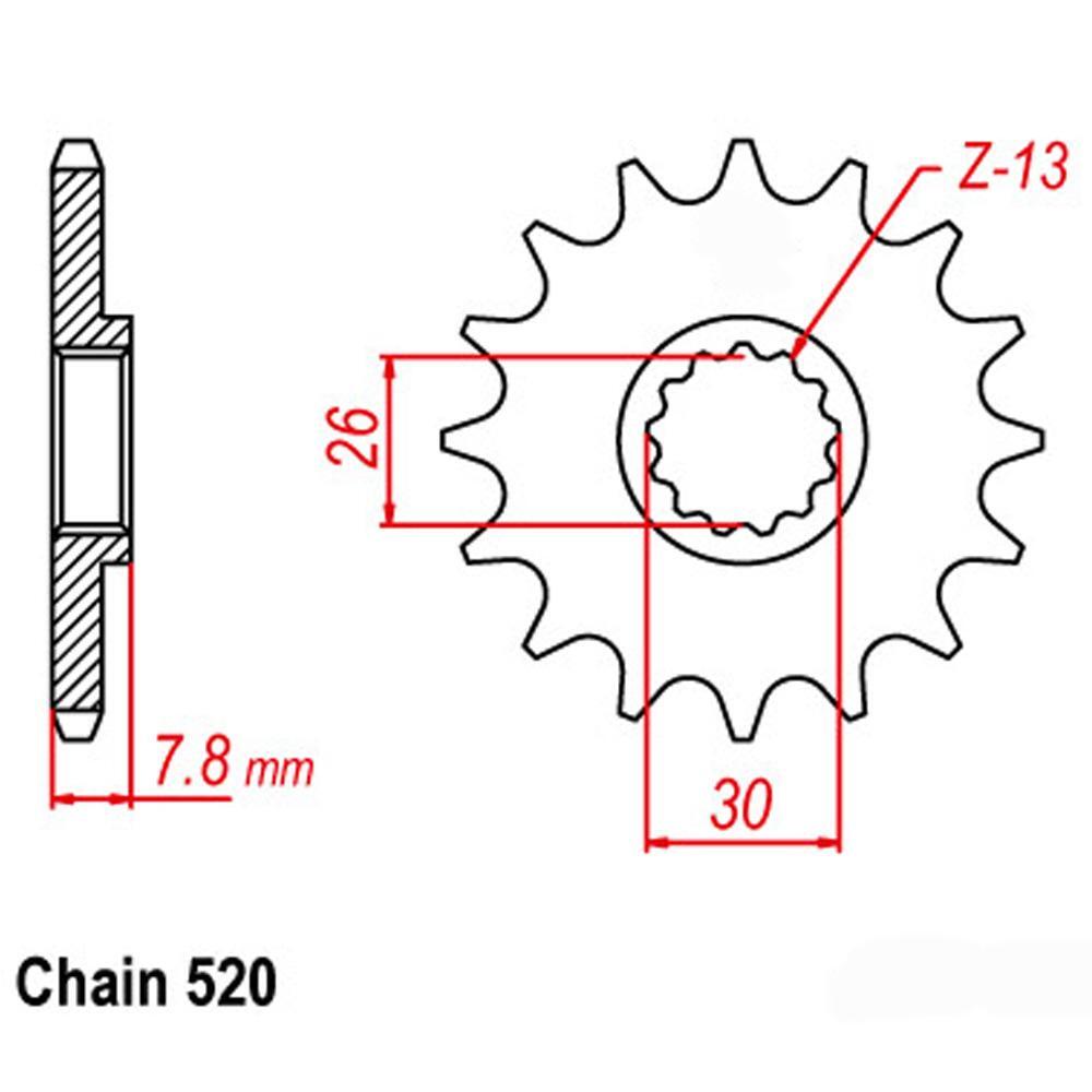 FRONT SPROCKET - STEEL 18T 520P - 41-T04-18