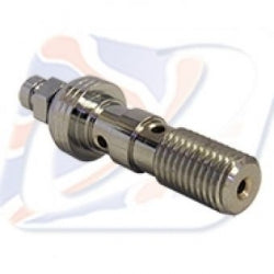 DOUBLE DOMED HEAD BLEED BANJO BOLT M10 X 1.25 CHROME - 410125DC