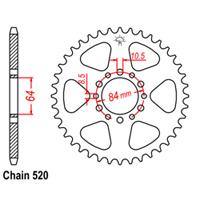REAR SPROCKET - STEEL 39T 520P D/D - 32-290-39