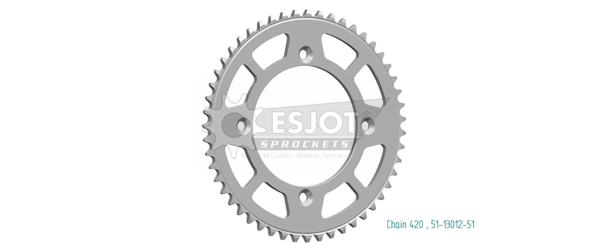 Sprocket Rear 420-51T Alloy - 51-13012-51