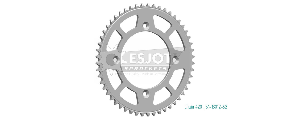 Sprocket Rear 420-52T Alloy - 51-13012-52