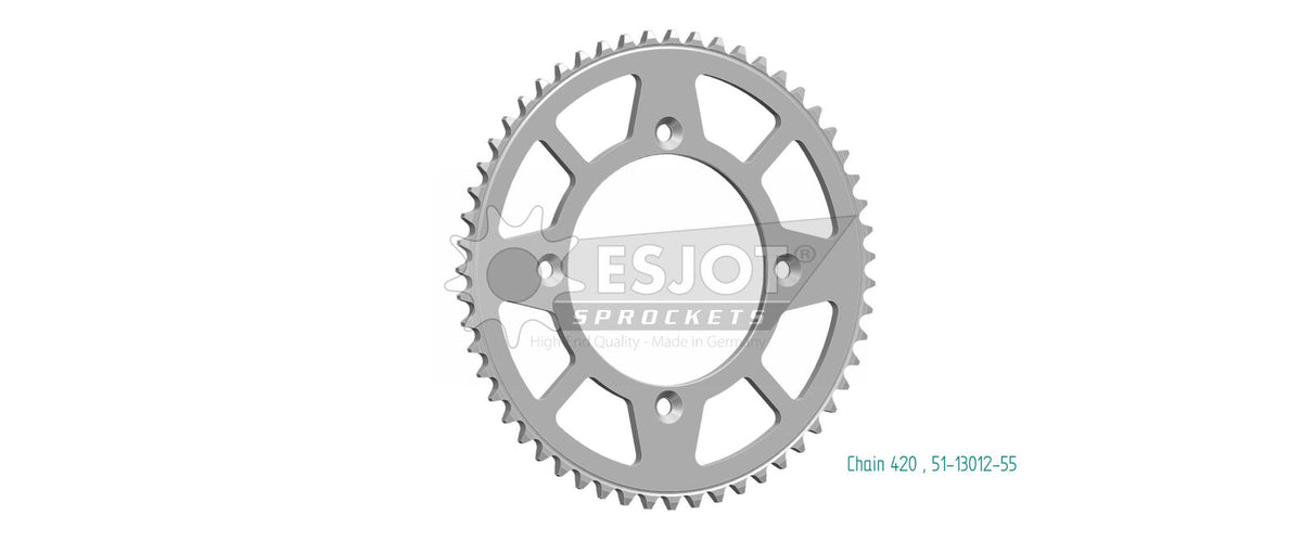 Sprocket Rear 420-55T Alloy - 51-13012-55