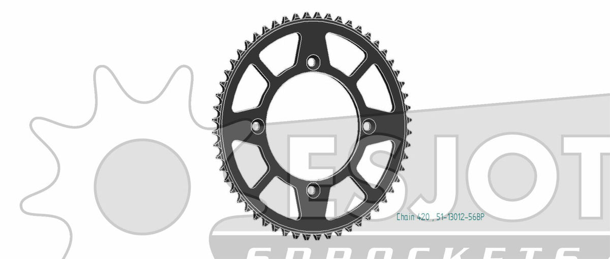 Sprocket Rear 420-56T Alloy - 51-13012-56BP