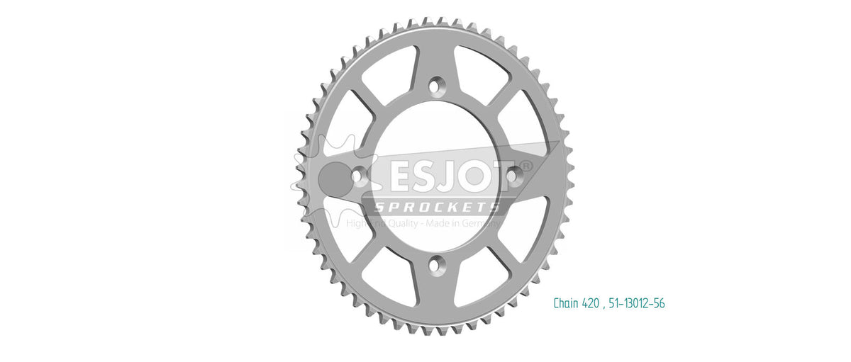 Sprocket Rear 420-56T Alloy - 51-13012-56