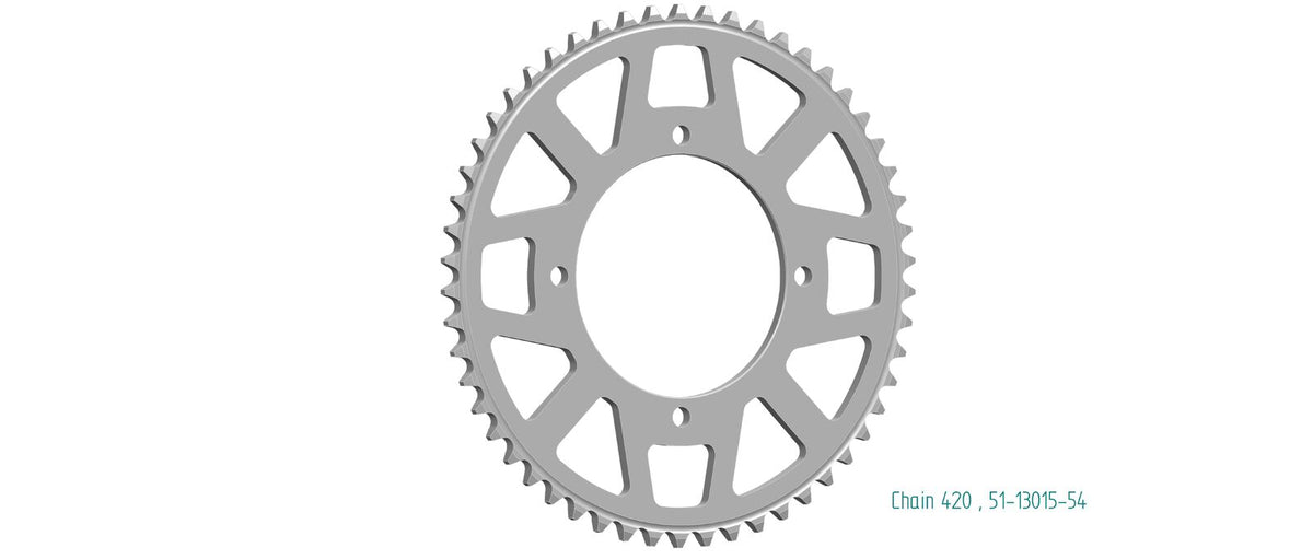 Sprocket Rear 420-54T Alloy - 51-13015-54