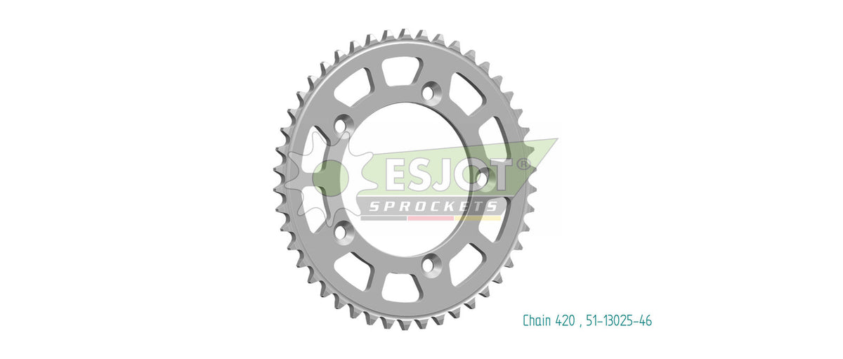 Sprocket Rear 420-46T Alloy - 51-13025-46
