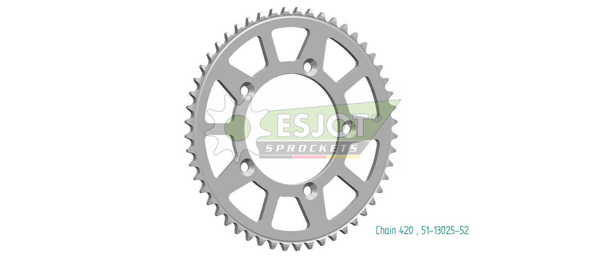 Sprocket Rear 420-52T Alloy - 51-13025-52