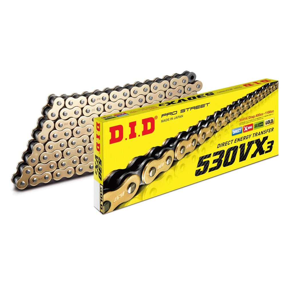 DID PRO STREET X-RING 530VX3 GLD/BLK 126ZB (CTN10)
