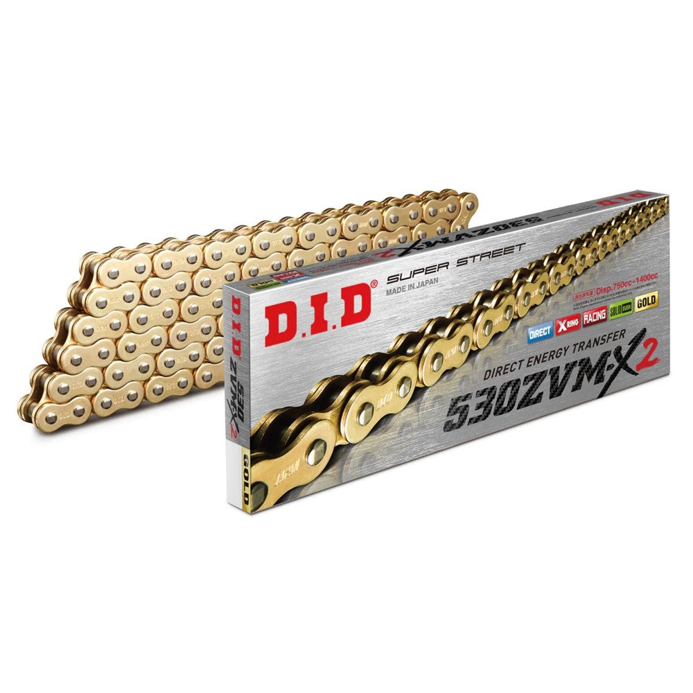 DID SUPER STREET X-RING 530ZVM-X2 GLD/GLD 122ZB (CTN10) (WAS 530ZVMXGG122ZB)