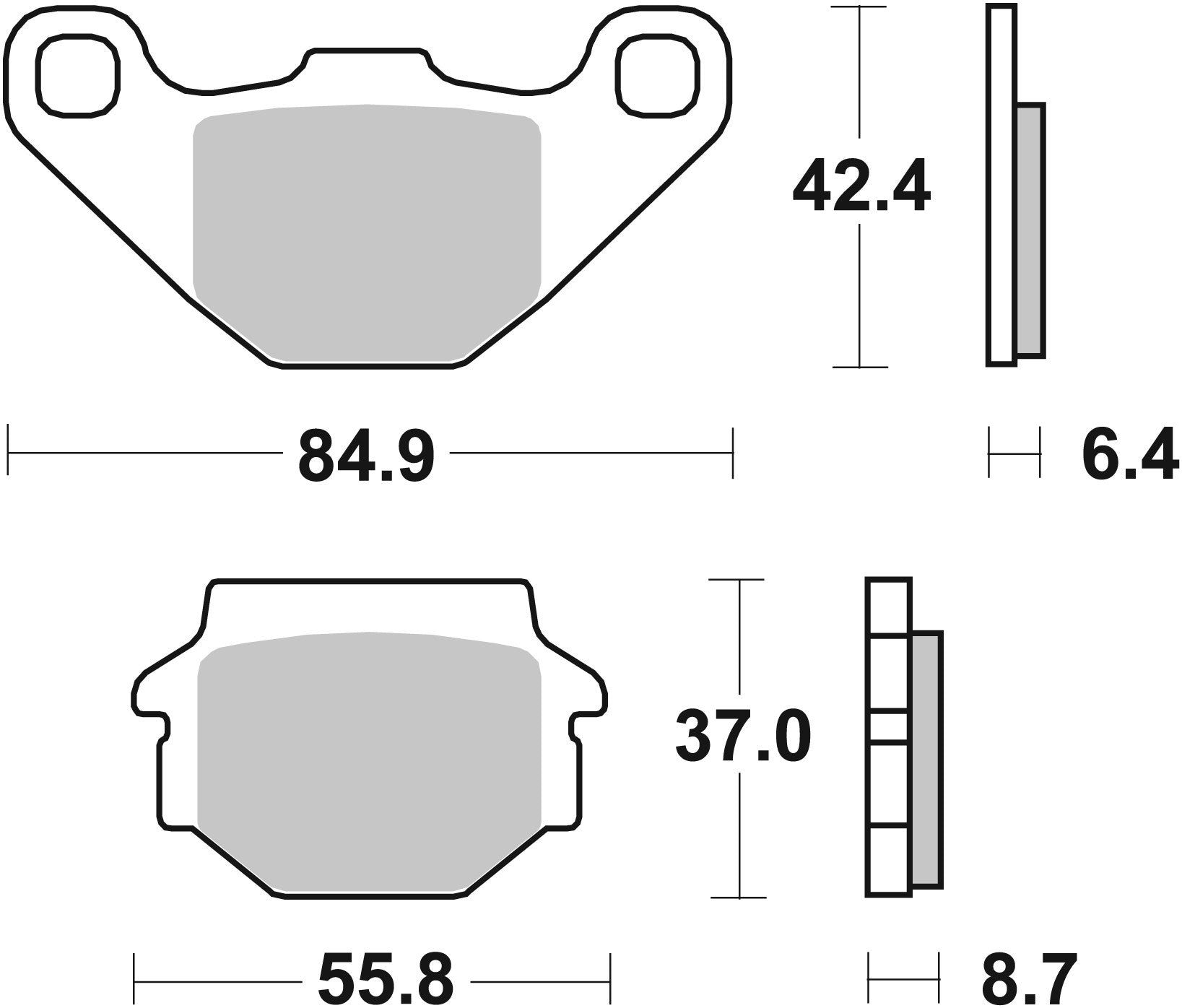 SBS FRICTION - Ceramic Front Brake Pads - 541HF-