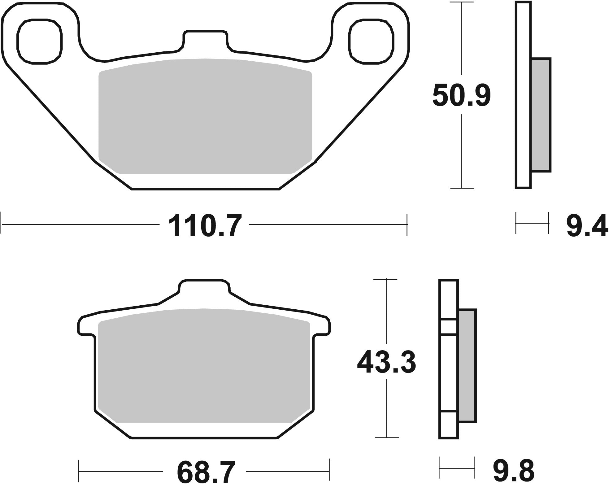 SBS FRICTION - Ceramic Front / Rear Brake Pads - 557HF-