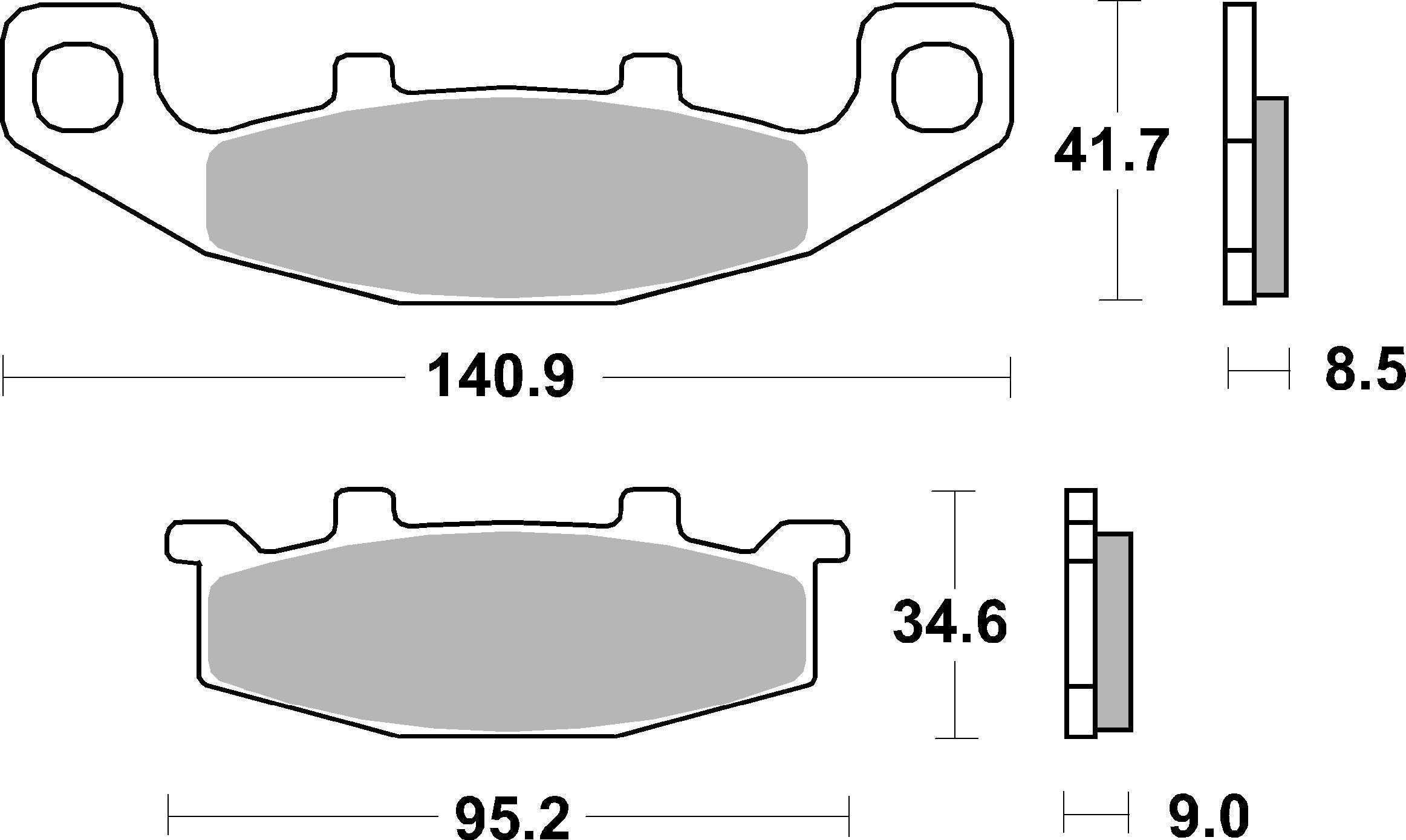 SBS FRICTION - Ceramic Front / Rear Brake Pads - 597HF-