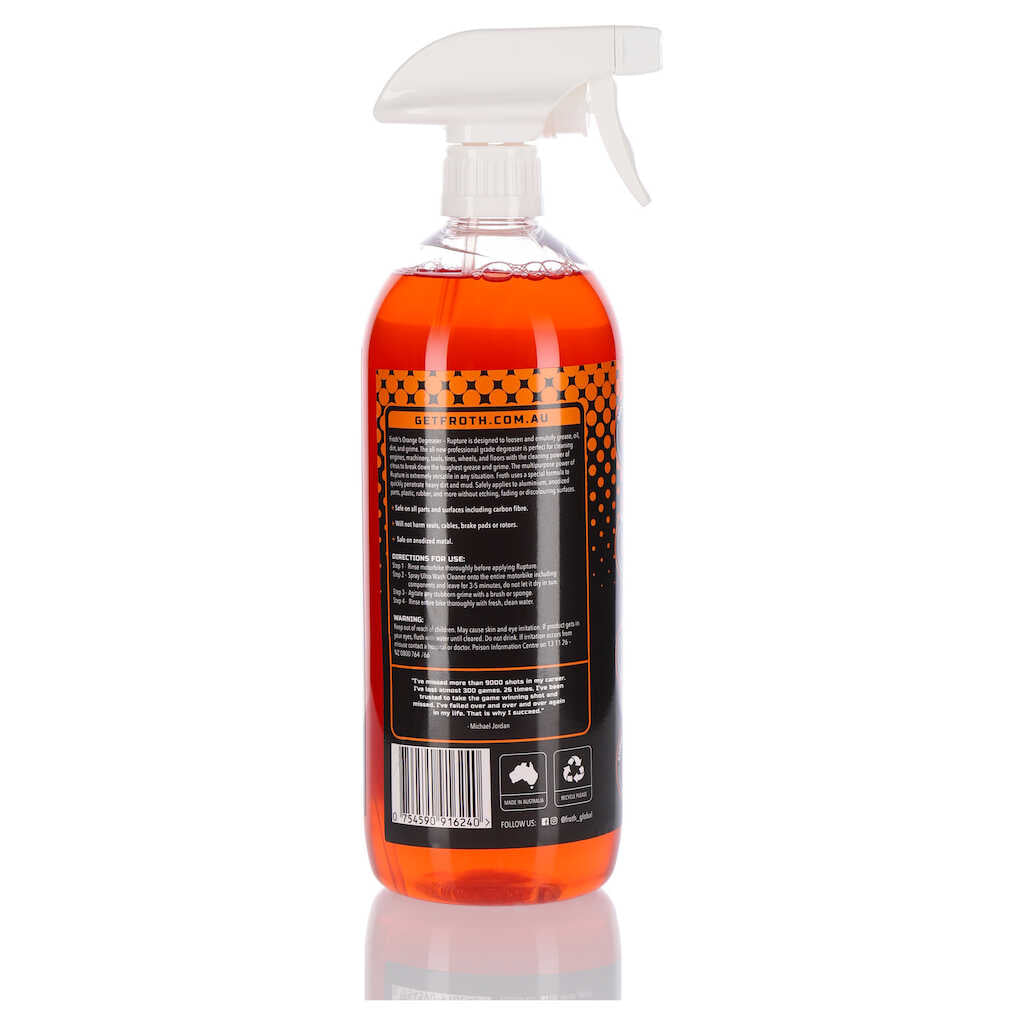 Froth Rupture Clean and Degrease Spray Bottle 1L