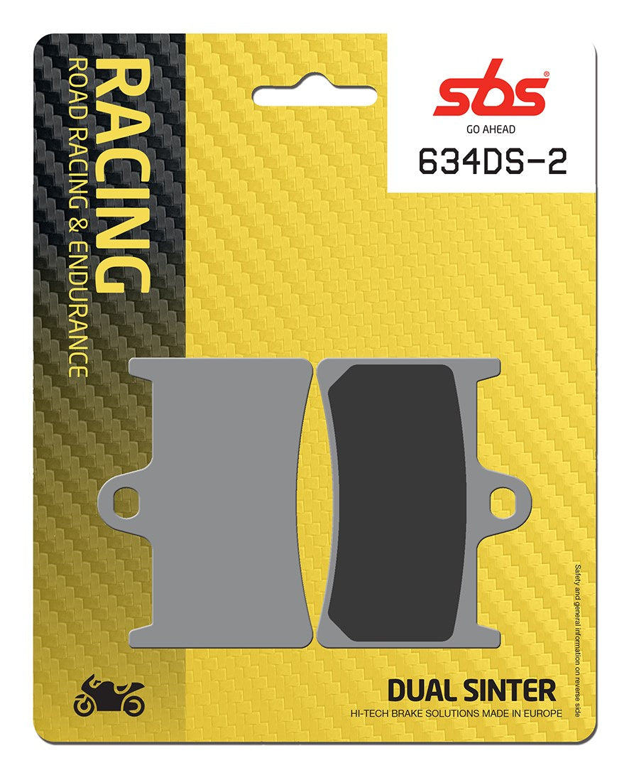 SBS FRICTION - Dual Sinter Front Racing Brake Pads - Moto2, 3 & WSBK SPEC (SBS 198) - 634DS2-