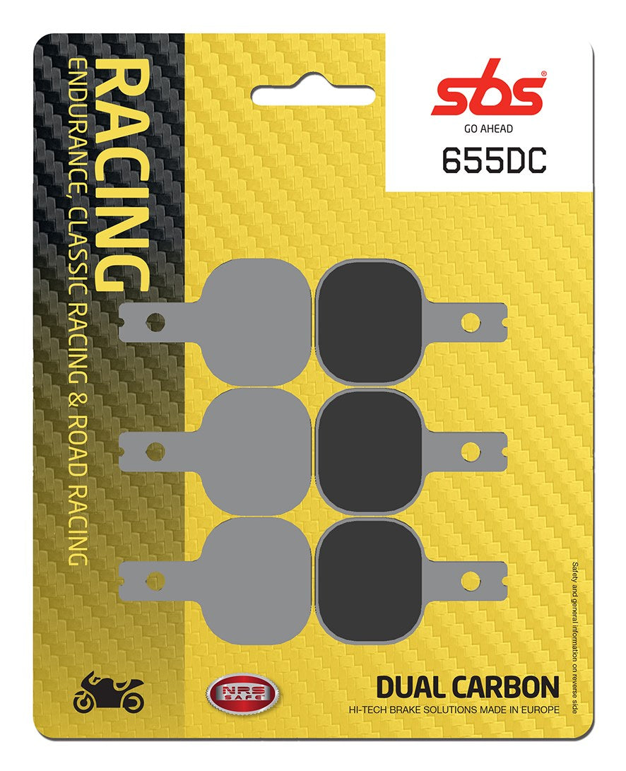 SBS FRICTION - Dual Carbon Front Brake Pads - (Track Use) - 655DC-