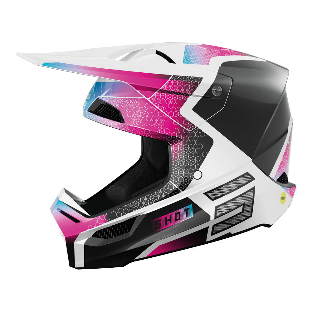 Shot Race Phaser Helmet Black/Blue/Pink Pearly XL - 66-5711-08