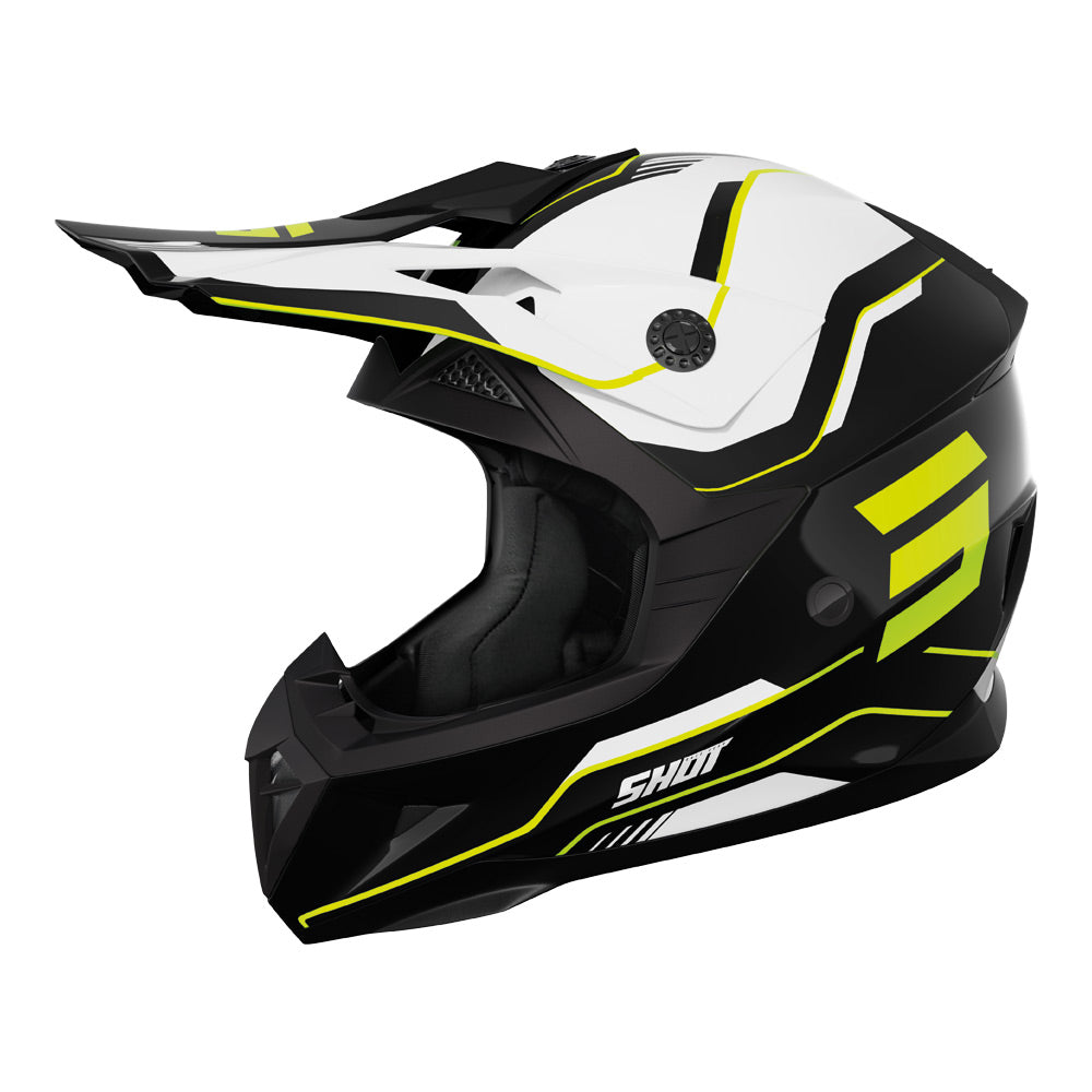 Shot Pulse Lines Helmet Black/Neon Yellow Glossy Large - 66-5717-07