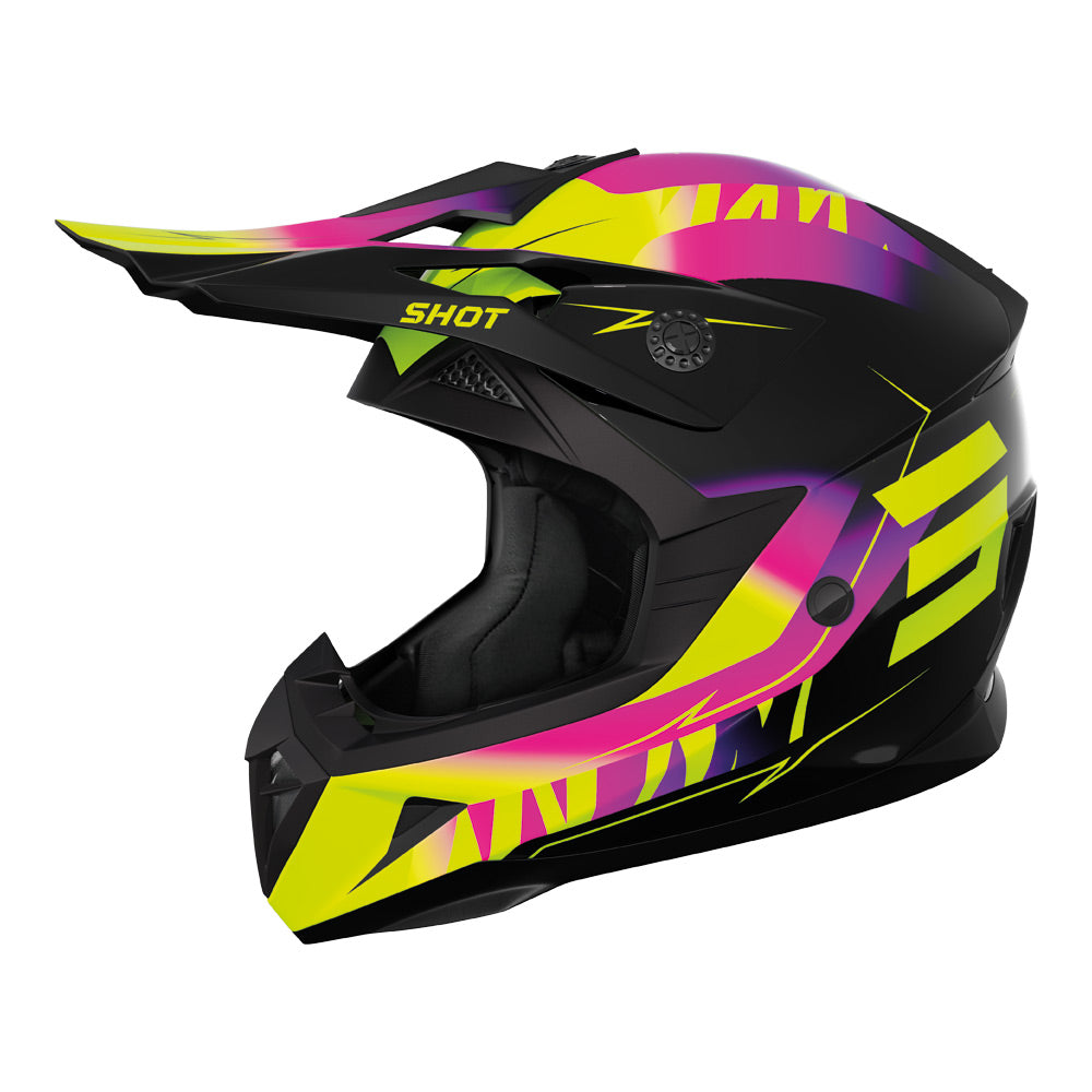 Shot Pulse Kid X-Treme Helmet Pink/Neon Yellow Glossy Large - 66-5724-03