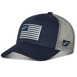 FLAG SNAPBACK HAT . NAVY/GREY (7011)