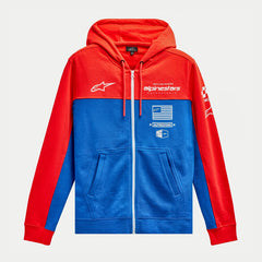 H BLOCK HOODIE WARM RED-BRIGHT BLUE (3171)