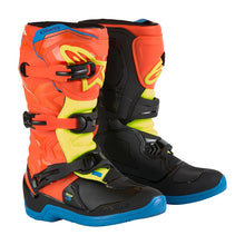 Alpinestars Tech 3S Youth Boots Fluro Orange-Enamel Blue-Fluro Yellow