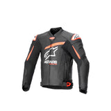 GP PLUS R V4 AIRFLOW LEATHER JACKET BLACK FLURO-RED WHITE (1321)