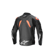 GP Plus R V4 Airflow Leather Jacket Black Fluro-Red White (1321)