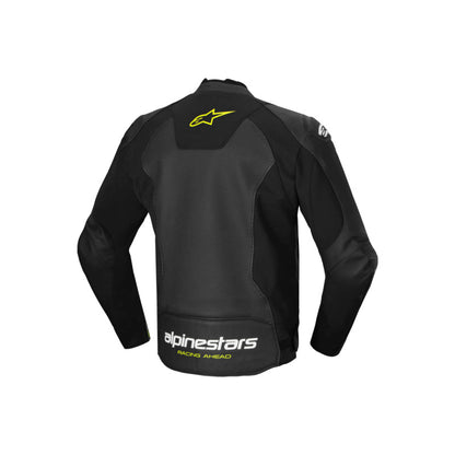 Alpinestars Faster V3 Air Leather Jacket Black White Fluro-Yellow
