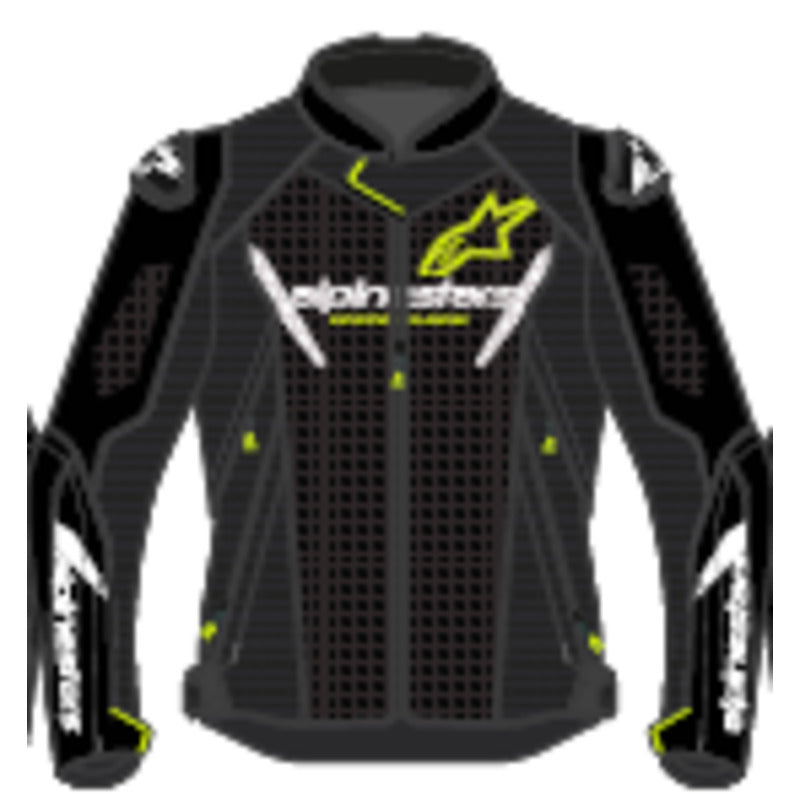 Alpinestars Faster V3 Air Leather Jacket Black White Fluro-Yellow