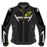 FASTER V3 AIR LEATHER JACKET BLACK WHITE FLURO-YELLOW (0125)