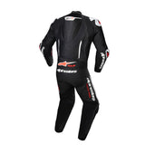 GPR7 1PC LEATHER SUIT BLACK WHITE RED FLURO (1231)