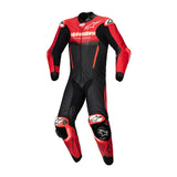 GPR7 1PC LEATHER SUIT BLACK MID-RED (1405)