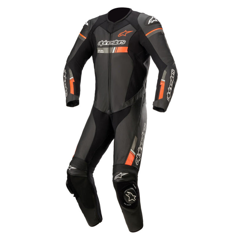 GP FORCE 1PCE SUIT BLACK/FLURO RED (1030)